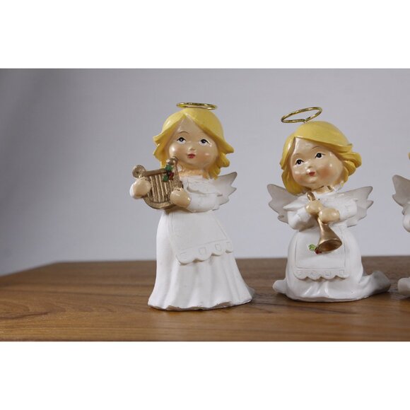1990s Angel orchestra Christmas figurines, Angel musicians holiday home decor - Picture 5 of 10